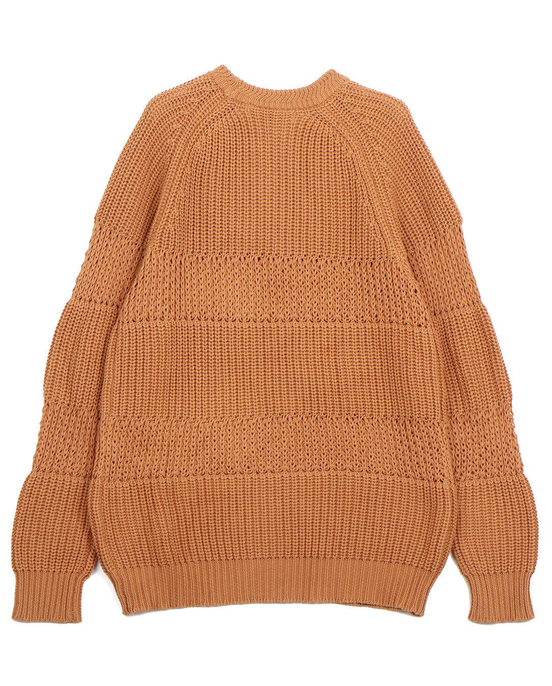 Loose Mesh Stripe Rib Sweater (congac)