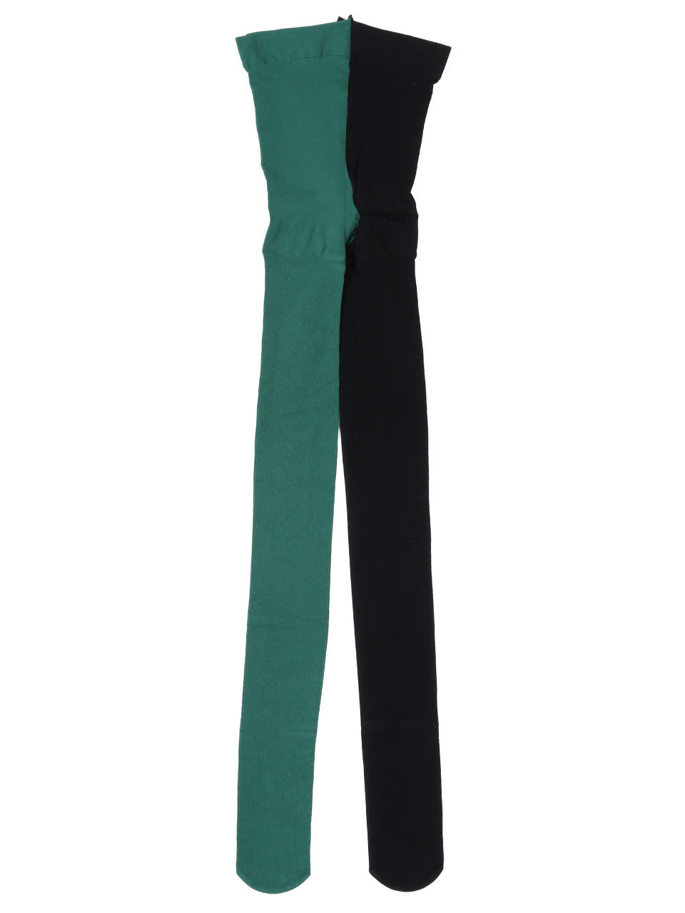 Slim Fit Ribbed Tights (green/black)