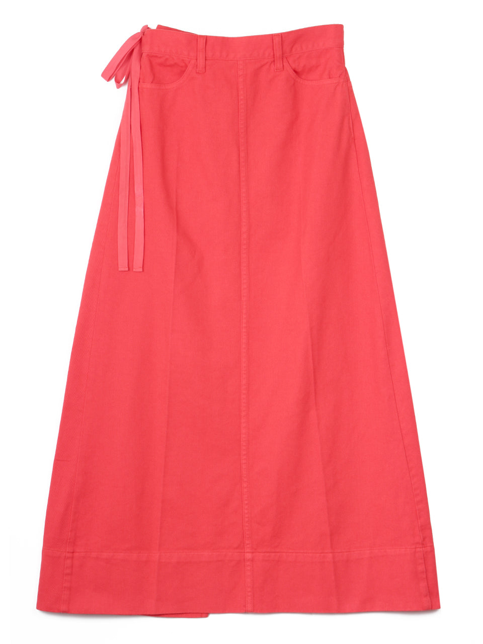 Denim Wrap Skirt (red)