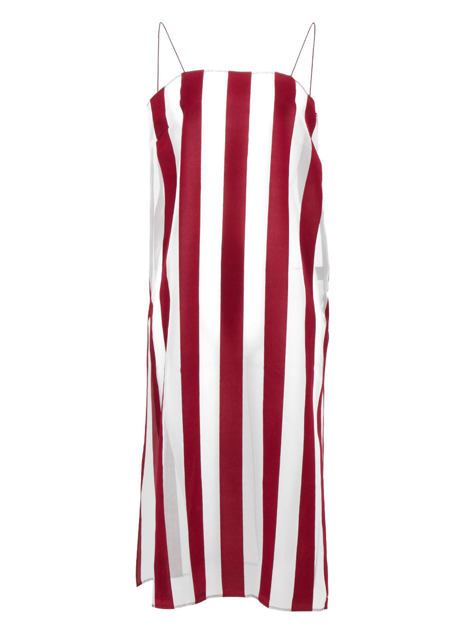 Striped Organza Cami Dress (burgundy)