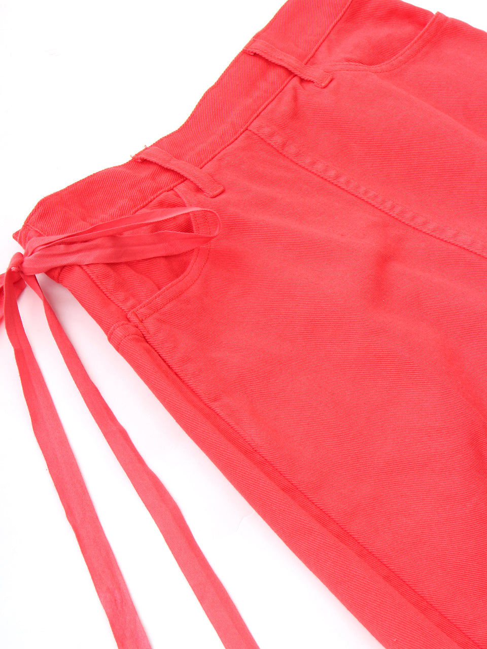 Denim Wrap Skirt (red)