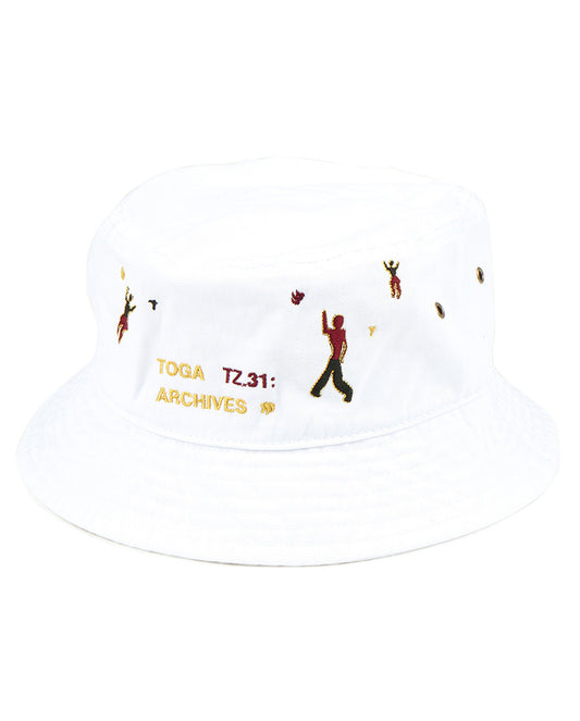 Embroidery Bucket Hat white