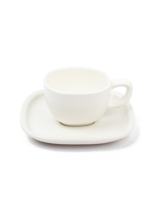 Coffee cup and saucer (white)