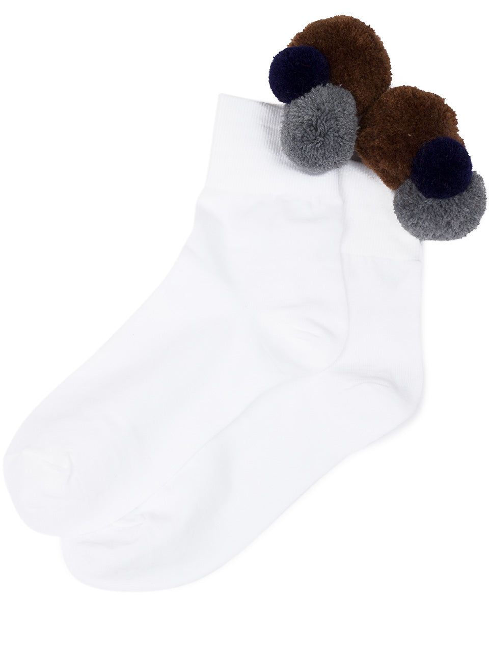 3 Pom Pom Socks (white)